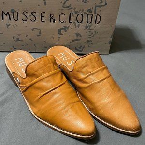 MUSSE & CLOUD CAMEL TAN NAPA LEATHER ON MULES